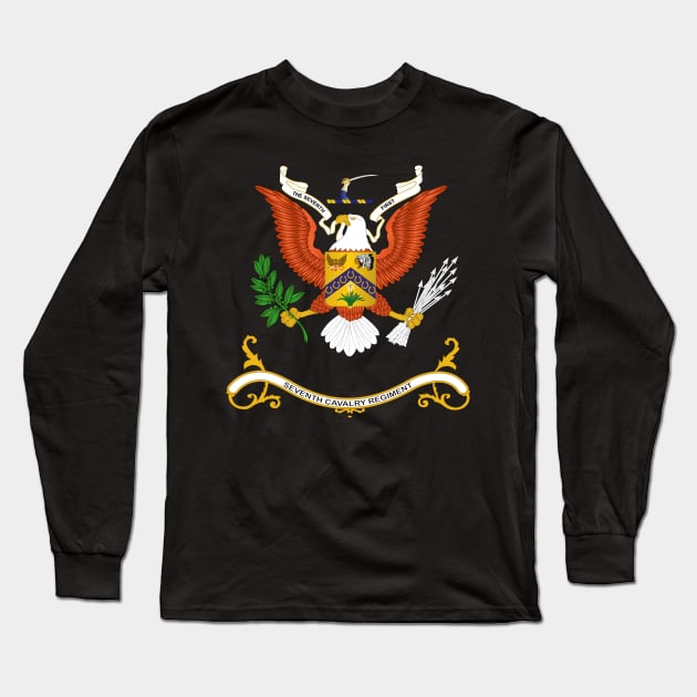 Regimental Colors - 7th Cavalry Regiment  wo Background X 300 Long Sleeve T-Shirt by twix123844